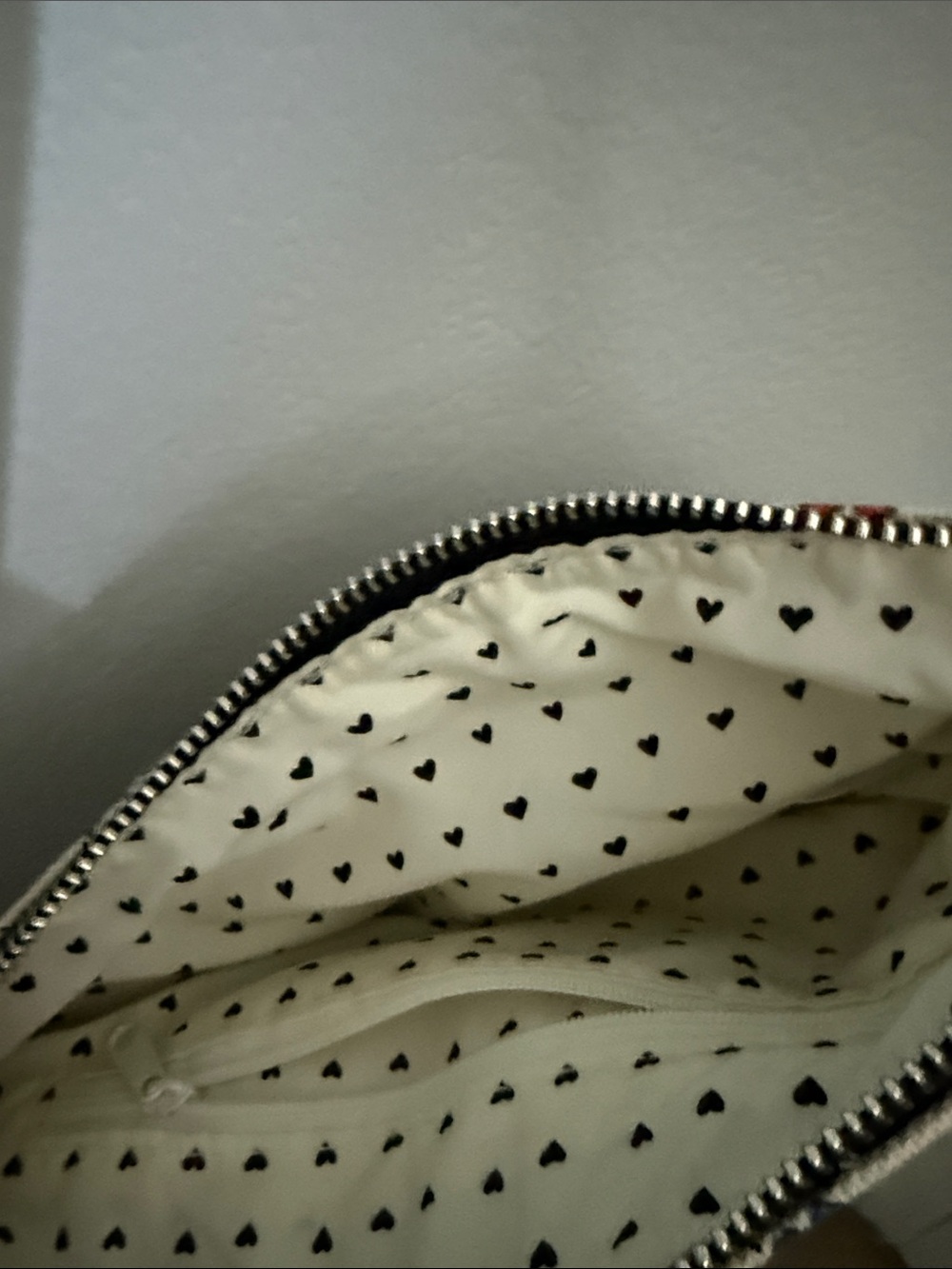Brighton Cream Crossbody Bag with Red Heart and Black Tassel - Picture 4 of 7